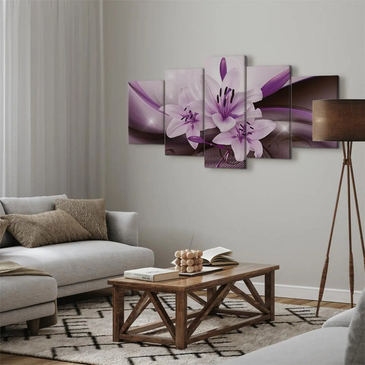 Kanva - Violetā tuksneša lilija uz violeta fona, (x5), 63927 ART XL