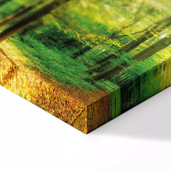 Glezna "Zaļā Maģija" – Zaļa Meža Ainava uz Audekla ART XL