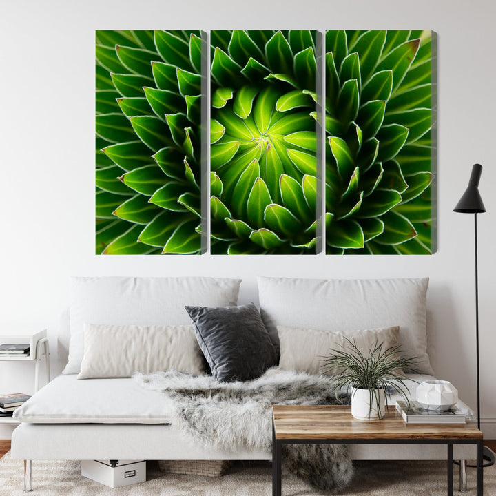 Kanva: Zaļš augs makro mērogā, zaļa X-ART