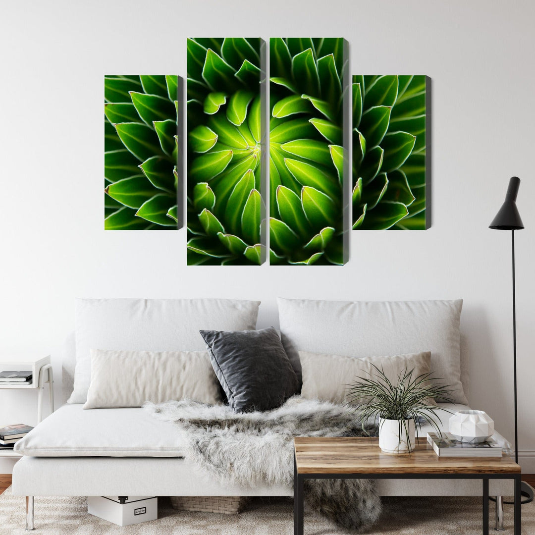 4 daļu kanva: Zaļš augs makro mērogā X-ART