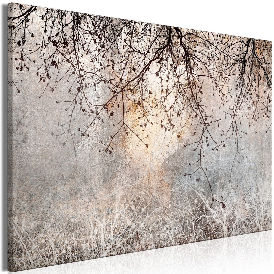 Glezna - zariņi ar ziediem uz pelēkā fona - 151455 G-ART.