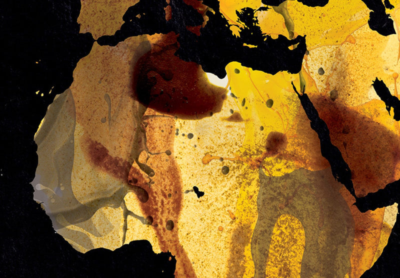 Glezna - Zelta kontinenti uz melna fona, 55461, (x1) Tapetenshop.lv.