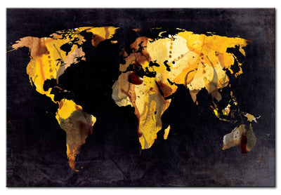 Glezna - Zelta kontinenti uz melna fona, 55461, (x1) Tapetenshop.lv.