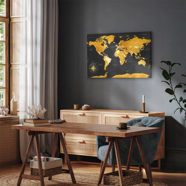 Canva World Maps: Gold World