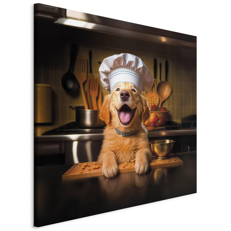 Glezna - Zelta retrīvers - jautrs suns pavāra lomā, 150253 Tapetenshop.lv