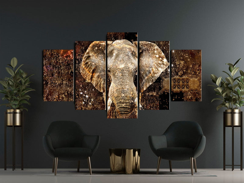 Canvas-taulut - Kultainen norsu, 143423 G-ART