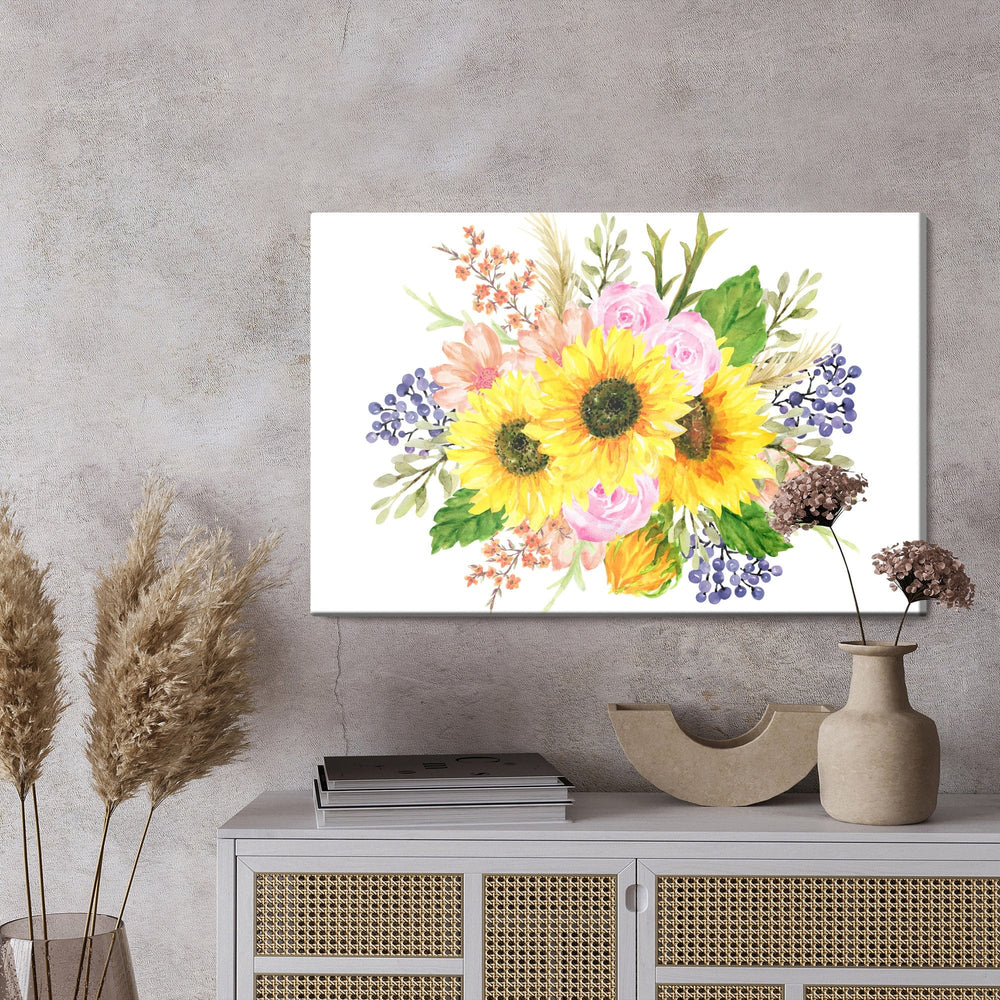 Kanva - Ziedu kompozīcija, it kā gleznota ar akvareļkrāsām, N-1689 X-ART