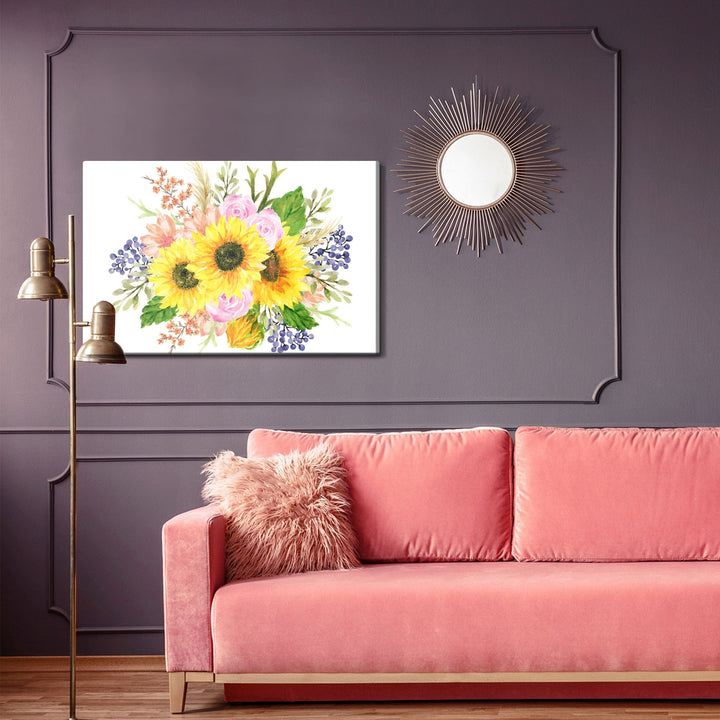 Kanva - Ziedu kompozīcija, it kā gleznota ar akvareļkrāsām, N-1689 X-ART