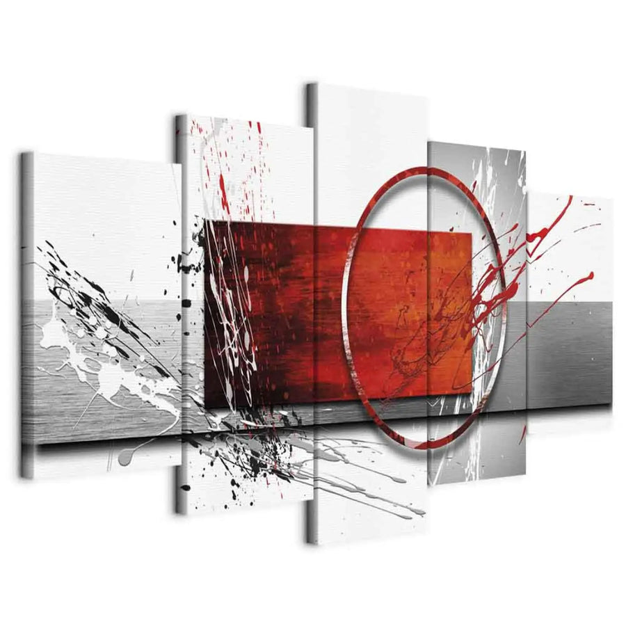 Kanva - Ziemas ekspresija | abstrakts raksts sarkanā, pelēkā krāsā ART XL