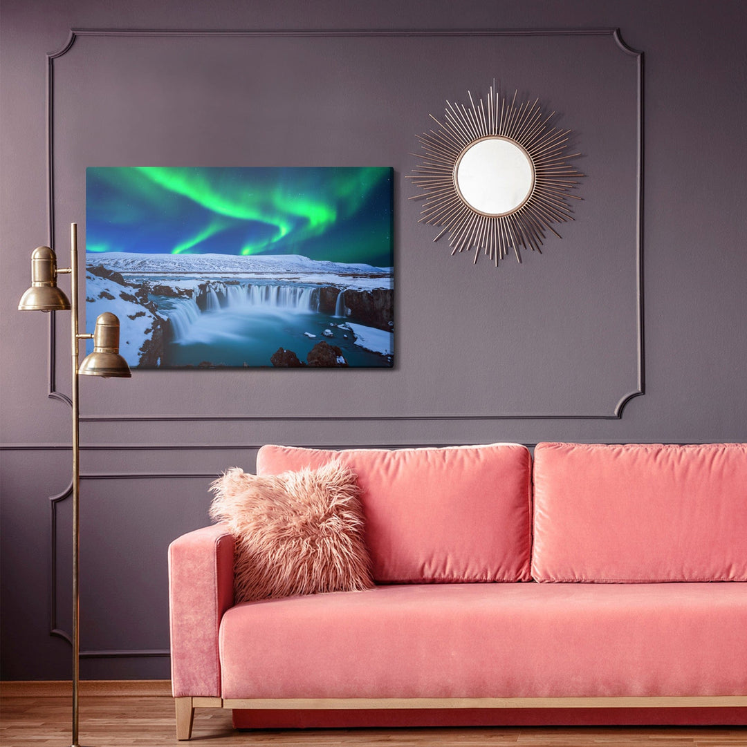 Kanva - Ziemeļu gaisma virs ūdenskrituma, N-1570 X-ART