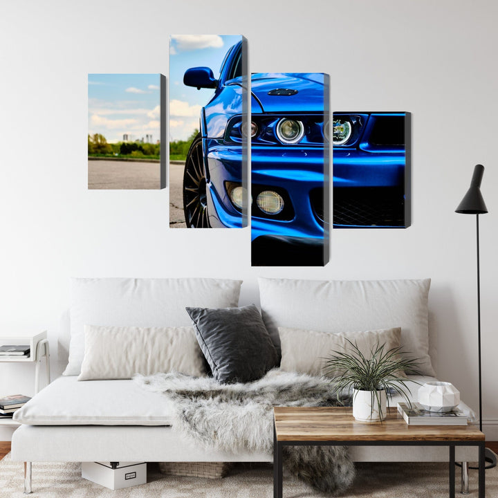 Kanva - Zilā sporta automašīna no priekšpuses, N-3491 X-ART