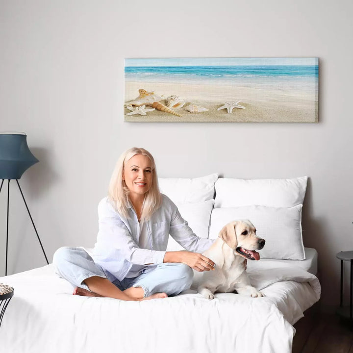 Glezna Jūras Krasts un Gliemežvāki – Dekors Vannas Istabai ART XL