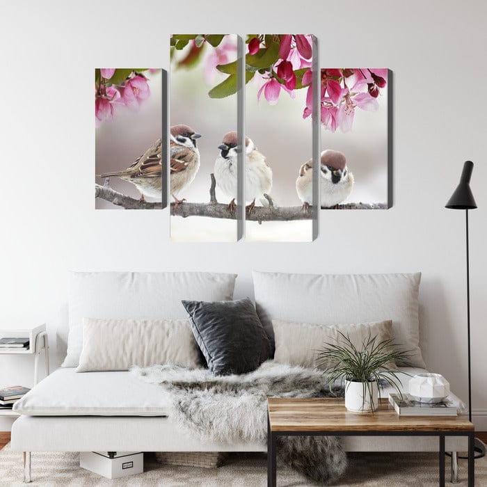 Kanva - Zvirbuļi starp ziediem, N-4021 X-ART