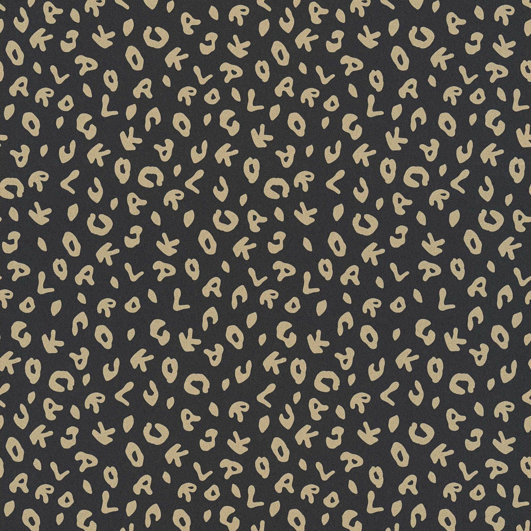 Karl LAGERFELD tapetes leoparda stilā, melns ar zeltu - 1343304 AS Creation