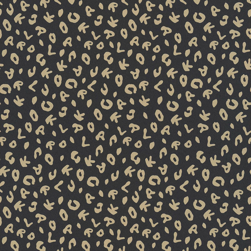 Karl LAGERFELD tapetes leoparda stilā, melns ar zeltu, 1343304 AS Creation