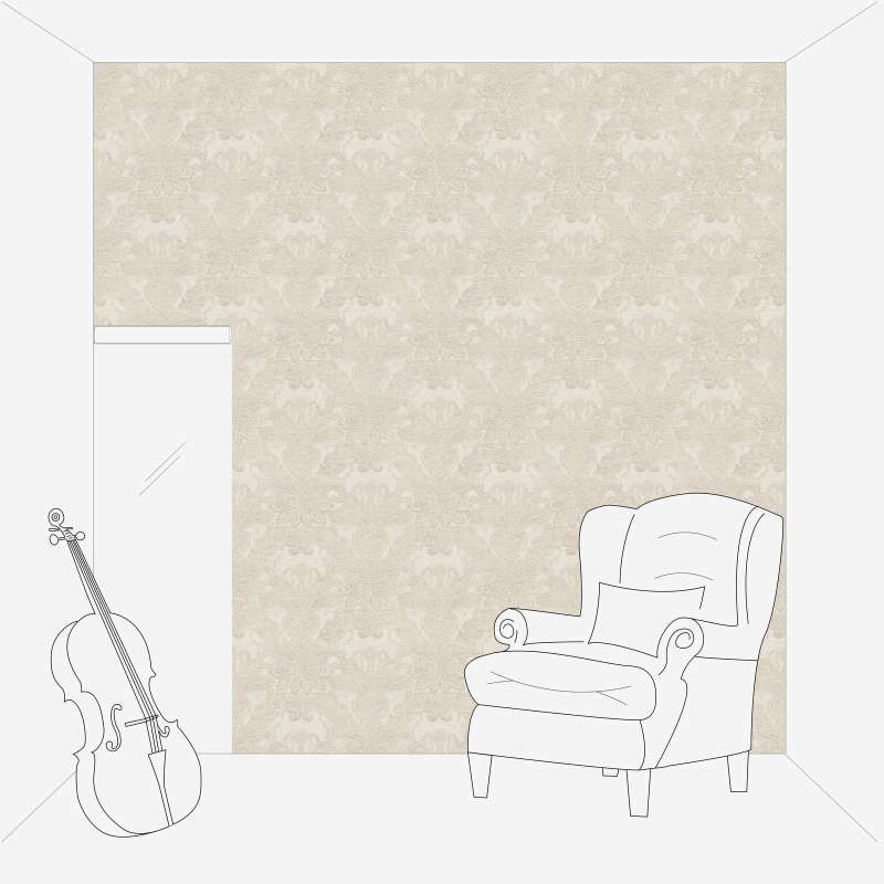 Classic Baroque wallpaper with ornaments in cream, 1374031 AS Creation