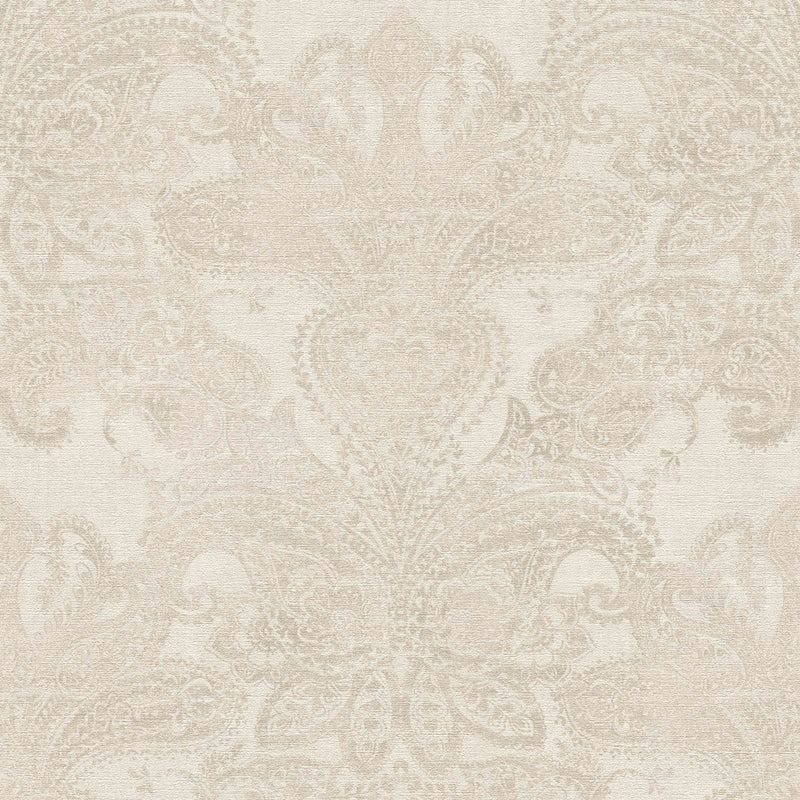 Classic Baroque wallpaper with ornaments in cream, 1374031 AS Creation