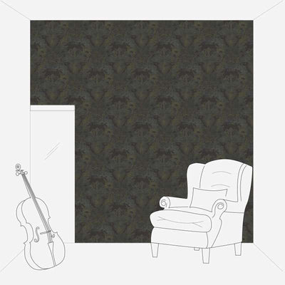 Classic Baroque wallpaper with ornament in black, 1374033 AS Creation