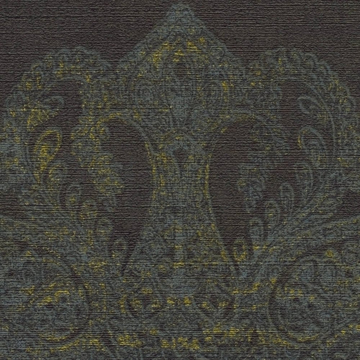 Klasiskās baroka tapetes ar ornamentu melnā un zeltā krāsā, 1374033 AS Creation