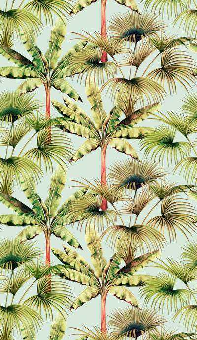 Colourful wallpaper with leaf pattern and tropical style, 1375227 AS Creation