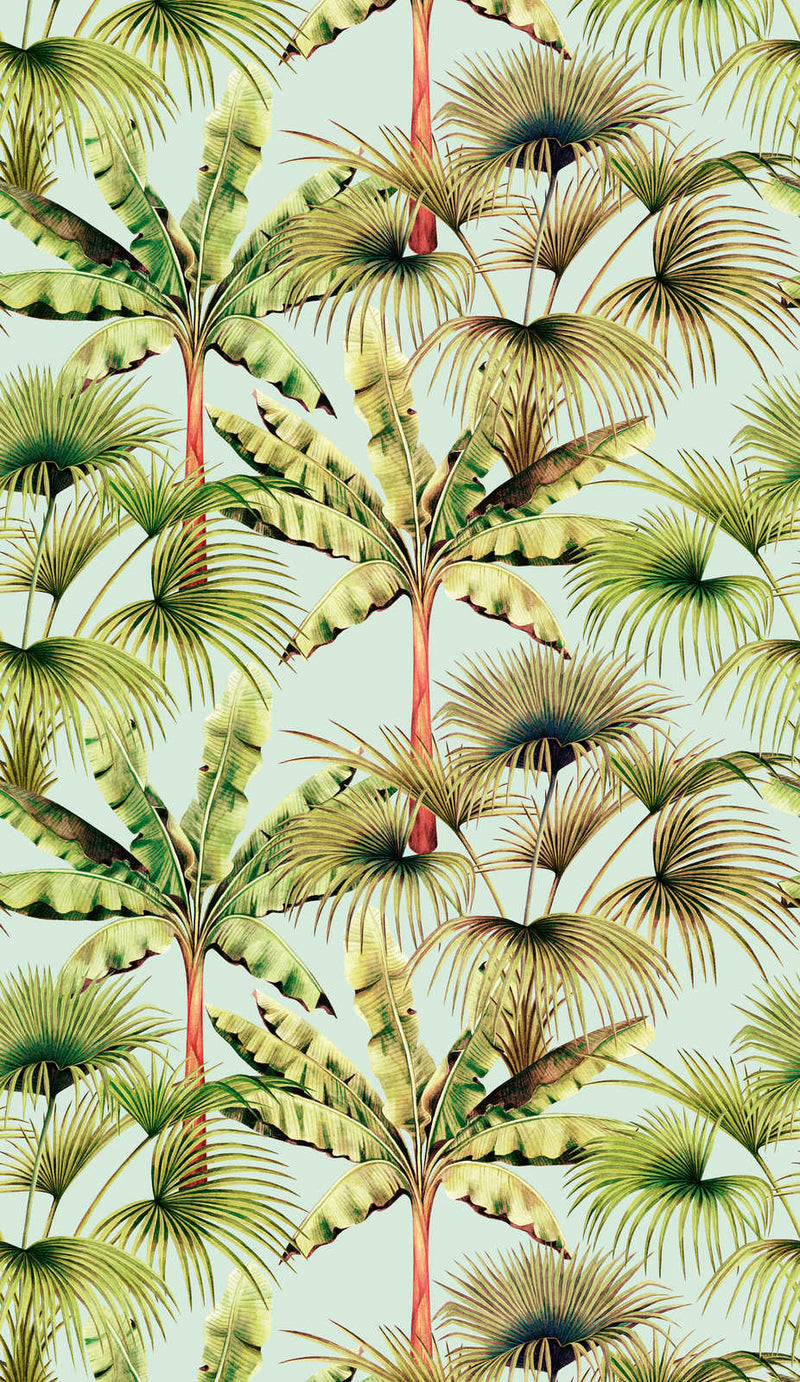 Spalvingi tapetai su lapų raštu ir tropiniu stiliumi, 1375227 AS Creation