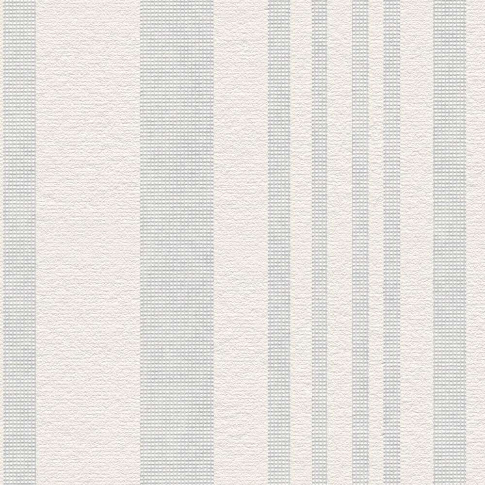 Baltas krāsojamas tapetes ar stīipainu rakstu 571014 (0.53x10m) AS Creation