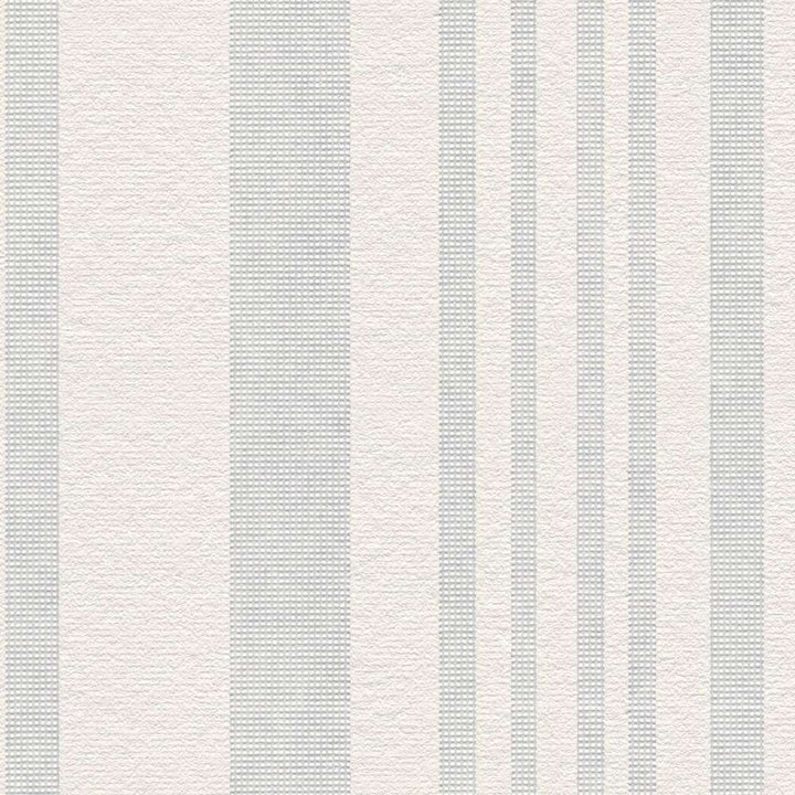 Baltas krāsojamas tapetes ar stīipainu rakstu 571014 (0.53x10m) AS Creation