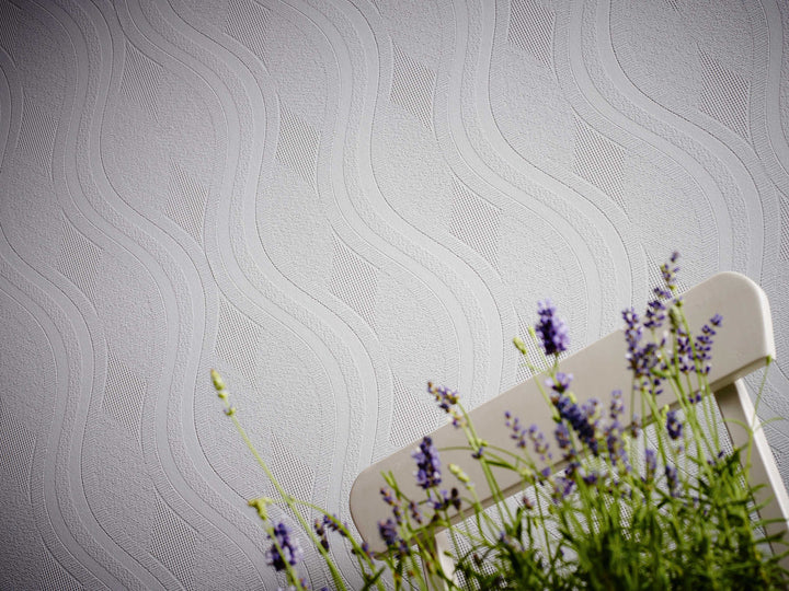 Retro stila tapetes ar līnijas dizainu, baltas  AS Creation 241313 AS Creation