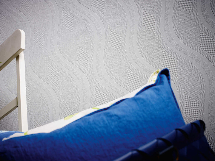 Retro stila tapetes ar līnijas dizainu, baltas  AS Creation 241313 AS Creation