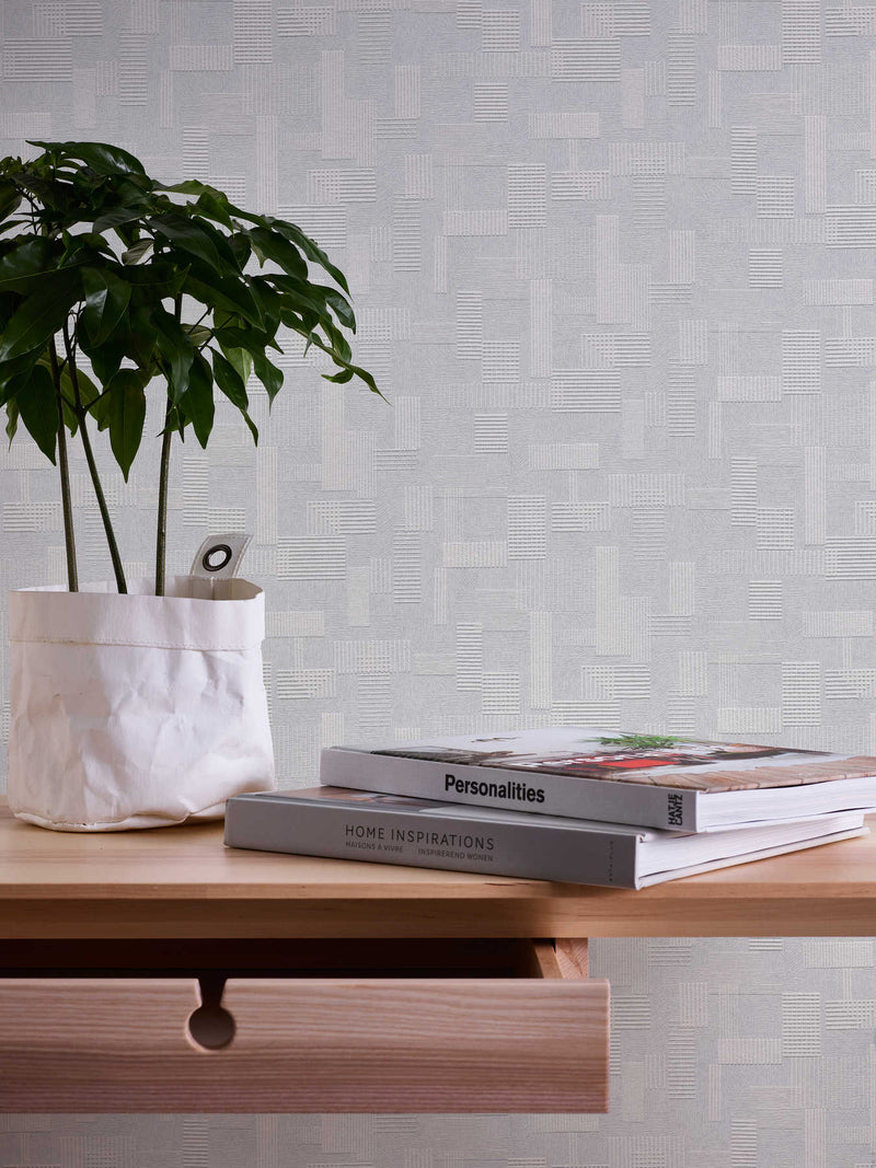 Retro wallpaper with geometric design and 3D effect, colored 262110 AS Creation