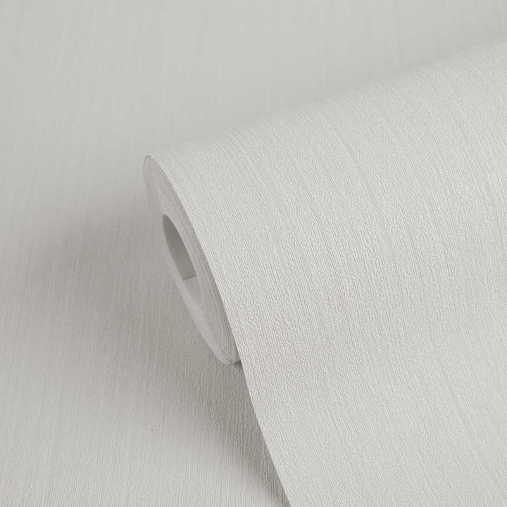 Cream-white wallpaper with a satin finish and a natural textured effect, 1350065