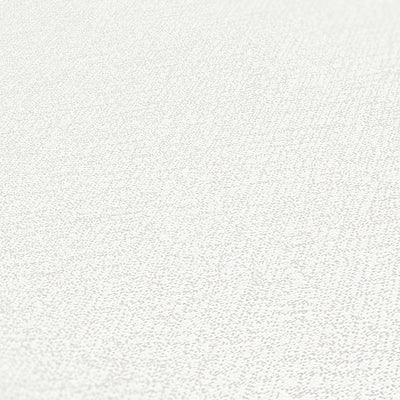 Krēmīgi baltas flizelīna tapetes ar tekstilmateriāla struktūru Tapetenshop.lv