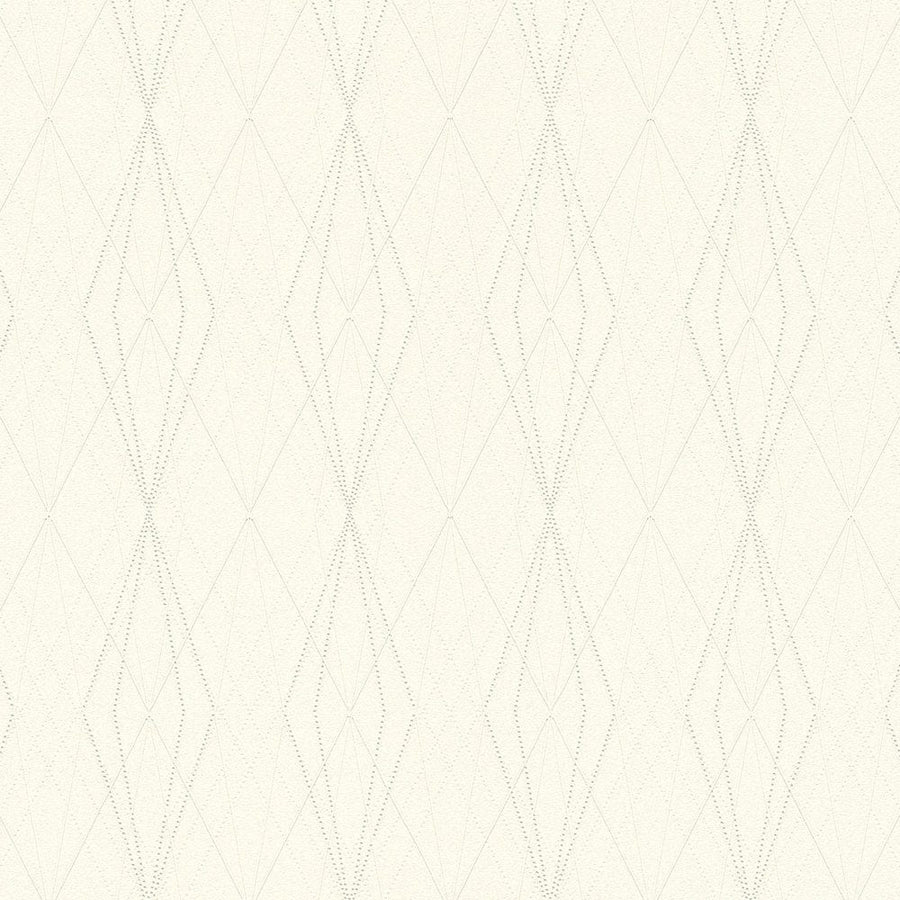 Baltas tapetes ar grafisku rakstu Emotion Graphic AS Creation 368801 AS Creation