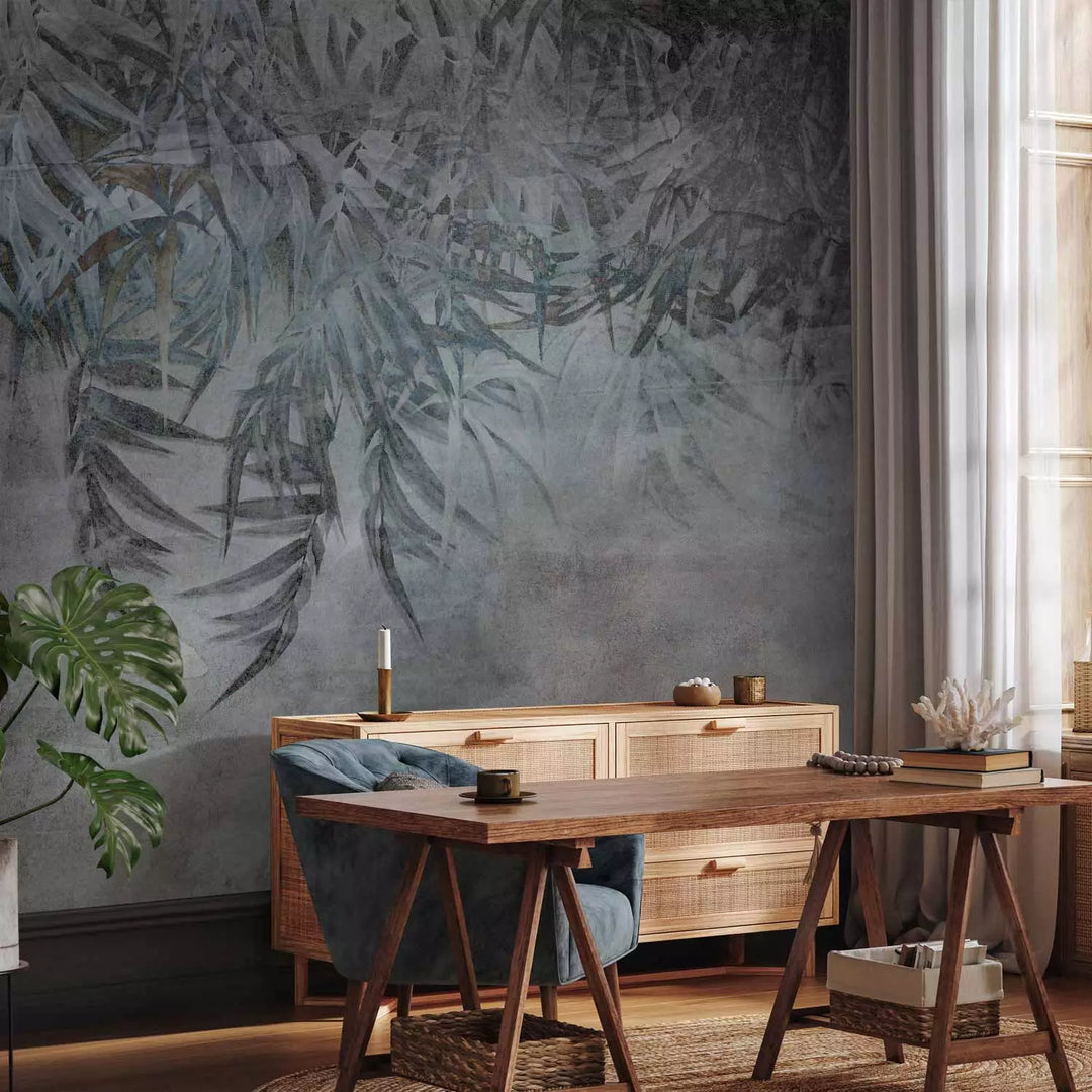 Fototapetai - Pilkų atspalvių lapai, 142708