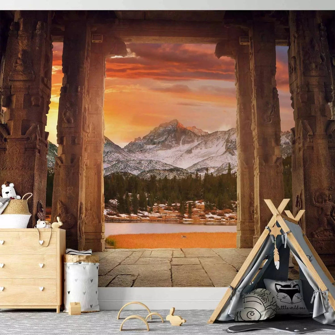 Lielformāta 3D fototapetes - Klinšu tempļa taka, 550x270 cm, 59792 Tapetenshop.lv