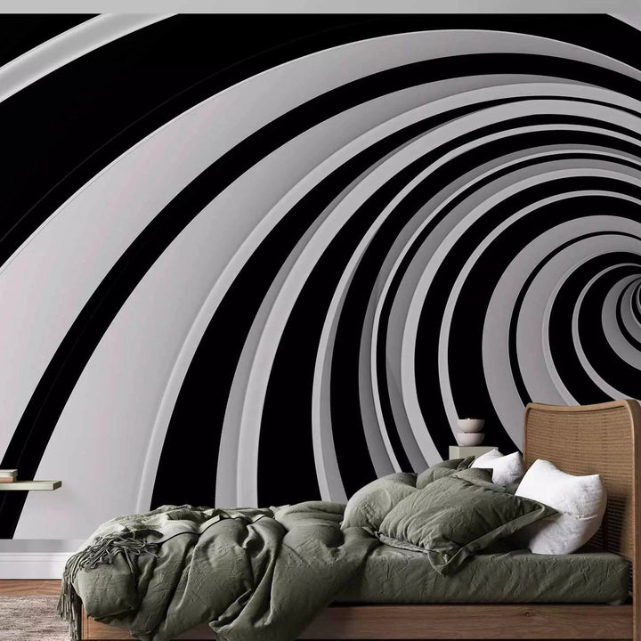 Lielformāta 3D fototapetes - Melnbalts virpulis, 550x270 cm Tapetenshop.lv