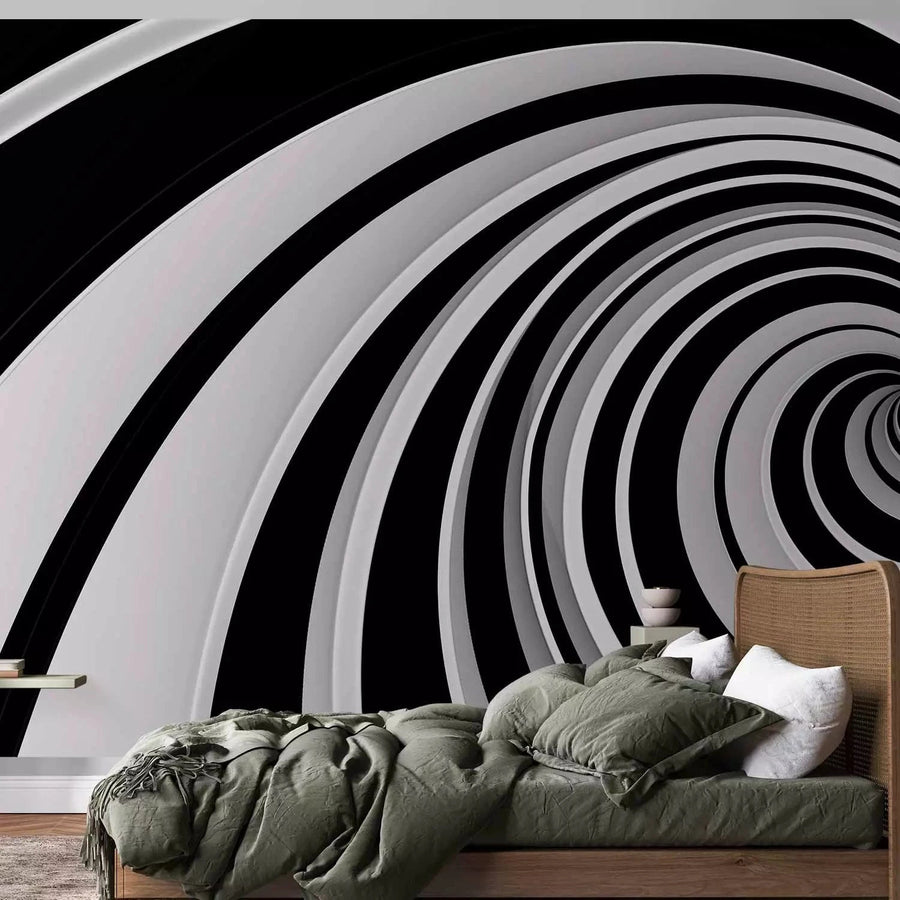Lielformāta 3D fototapetes - Melnbalts virpulis, 550x270 cm Tapetenshop.lv