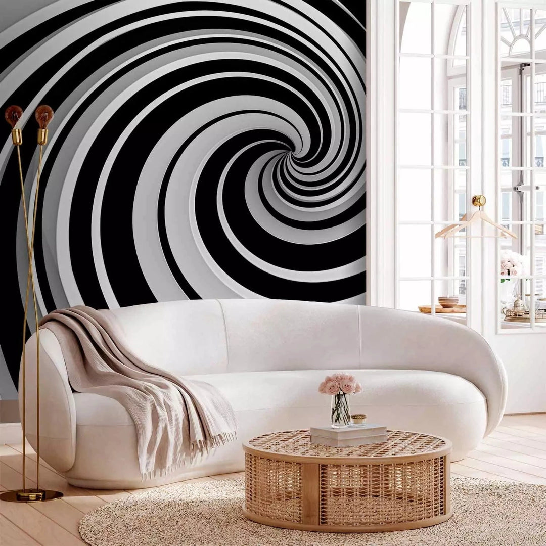 Lielformāta 3D fototapetes - Melnbalts virpulis, 550x270 cm Tapetenshop.lv