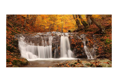 Широкоформатный Фотообои - Осенний пейзаж: водопад в лесу (550x270 см) G-ART