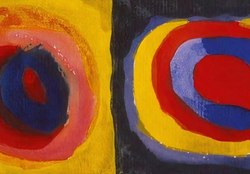 Suurikokoinen maalaus - Kandinsky-neliöt samankeskisillä ympyröillä, 151640, XXL G-ART