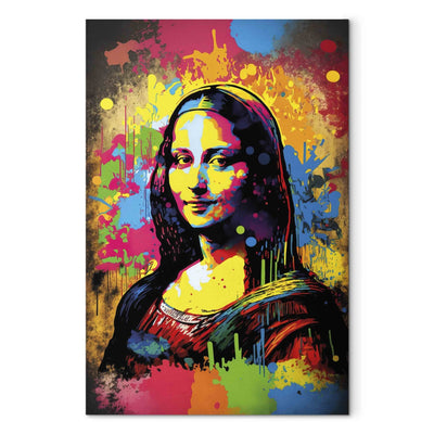 Lielformāta glezna - Krāsaina Mona Liza - Da Vinči darba iedvesmots sievietes portrets, 151095, XXL G-ART