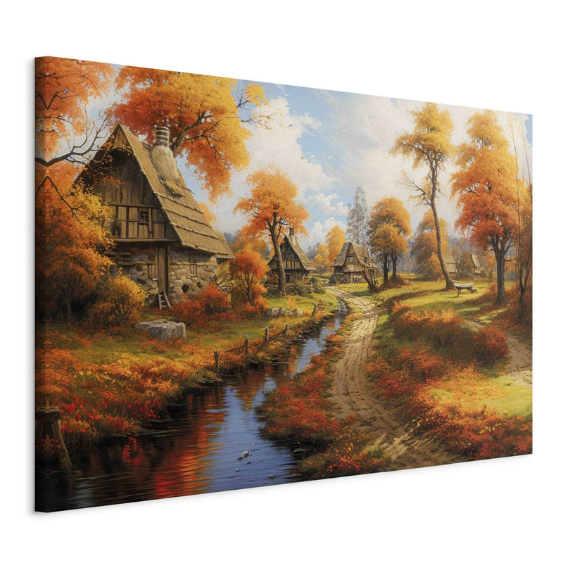 Lielformāta glezna - lauku ainava rudenī, 151576, XXL izmērs G-ART