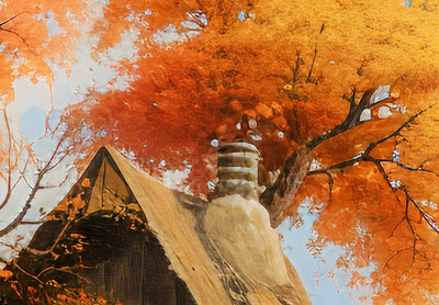 Lielformāta glezna - lauku ainava rudenī, 151576, XXL izmērs G-ART