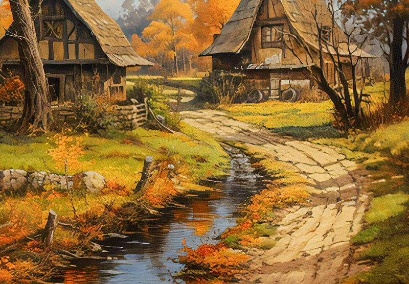 Lielformāta glezna - lauku ainava rudenī, 151576, XXL izmērs Tapetenshop.lv