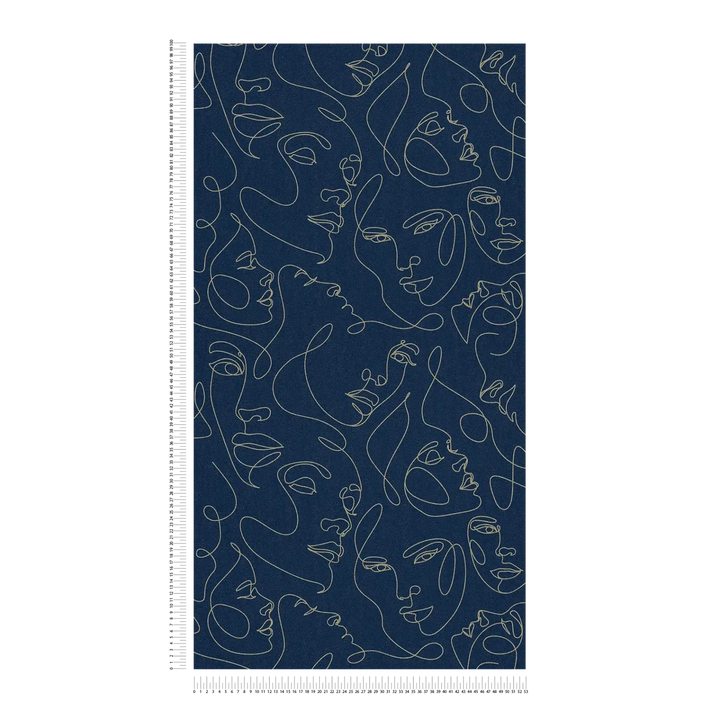 Mākslinieciskas tapetes līniju mākslas stilā - zilas - 3012254 AS Creation