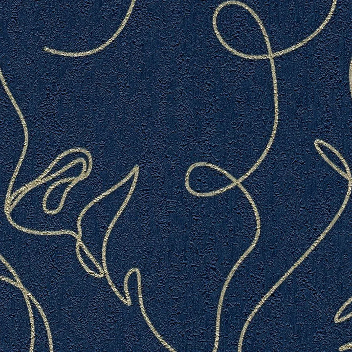Mākslinieciskas tapetes līniju mākslas stilā - zilas - 3012254 AS Creation
