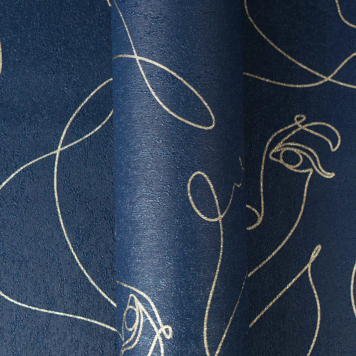 Mākslinieciskas tapetes līniju mākslas stilā - zilas - 3012254 AS Creation