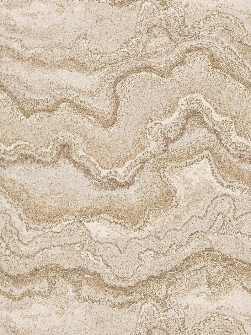 Marble non-woven wallpaper with metallic effect - beige, gold, 1406460 AS Creation