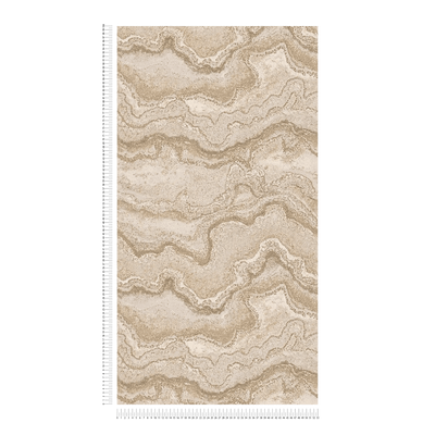 Marble non-woven wallpaper with metallic effect - beige, gold, 1406460 AS Creation