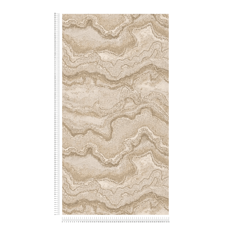 Marble non-woven wallpaper with metallic effect - beige, gold, 1406460 AS Creation